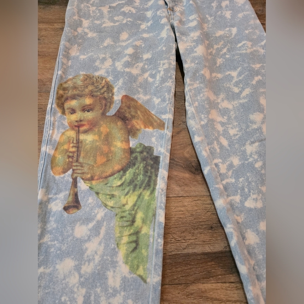 Vintage 90's Newport News Jeanology Collection Cherub Acid Wash Women's  Jeans 6 - Picture 3 of 9